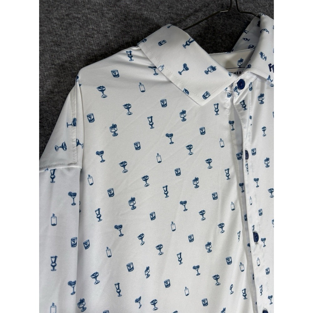 Fore Fathers Shirt Sleeve‎ Button Up Shirt Men's L White Performance Stretch